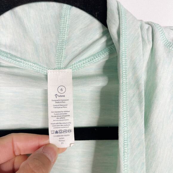 Ivivva by Lululemon Girls 6 Light Green Fours a Charm Wrap Top Pima Cotton Drape - Picture 8 of 11